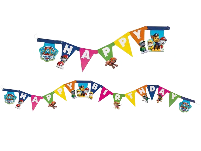 Girlande Paw Patrol mit Happy Birthday Schriftzug