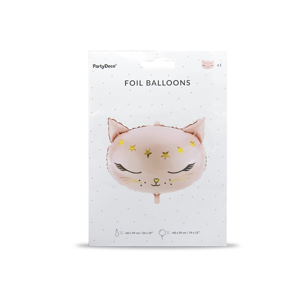 Folienballon Rosa Katze, heliumgeeignet, 48cm x 36cm