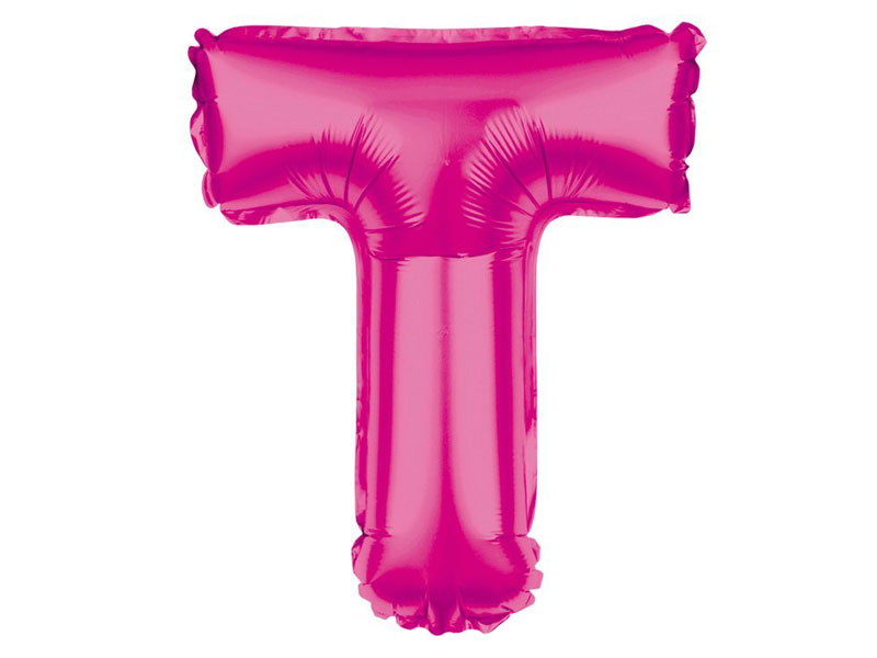 Folienballon Buchstabe T pink Buchstabenballon