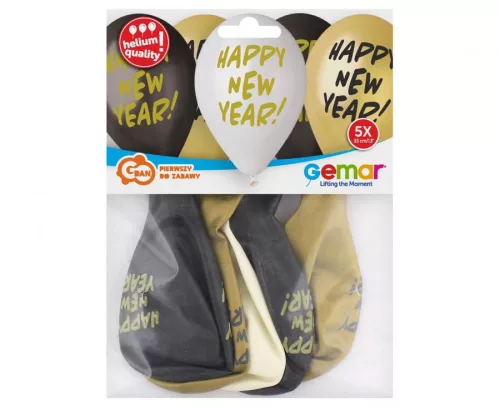 Neujahr Happy New Year Ballon, 5 Stück - 33 cm 13 Zoll 