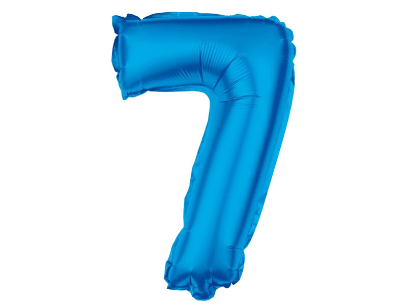Zahlenballon Zahl 7 blau 80cm