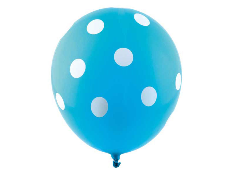 Luftballons blau mit weißen Punkten