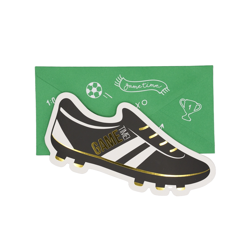 Einladungskarten, Fußballschuh, 6er Pack, inkl. Umschläge