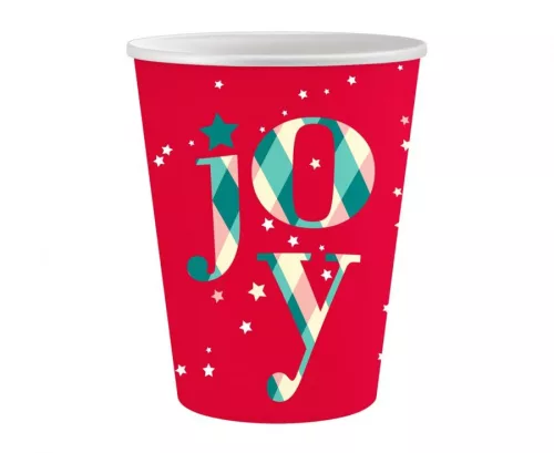 Weihnachten Papierbecher 6 Stück 250 ml "Red Joy"