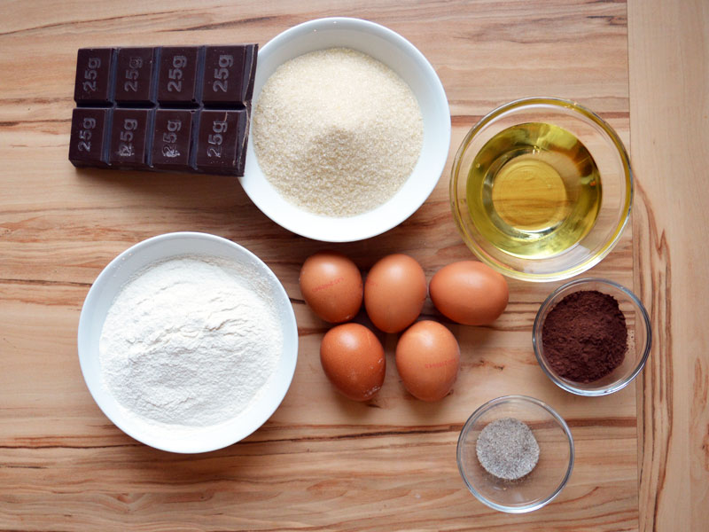 Zutaten für Geburtstagskuchen Brownies