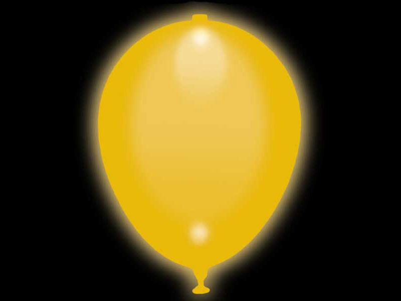 LED Luftballons gelb 5 Stk.