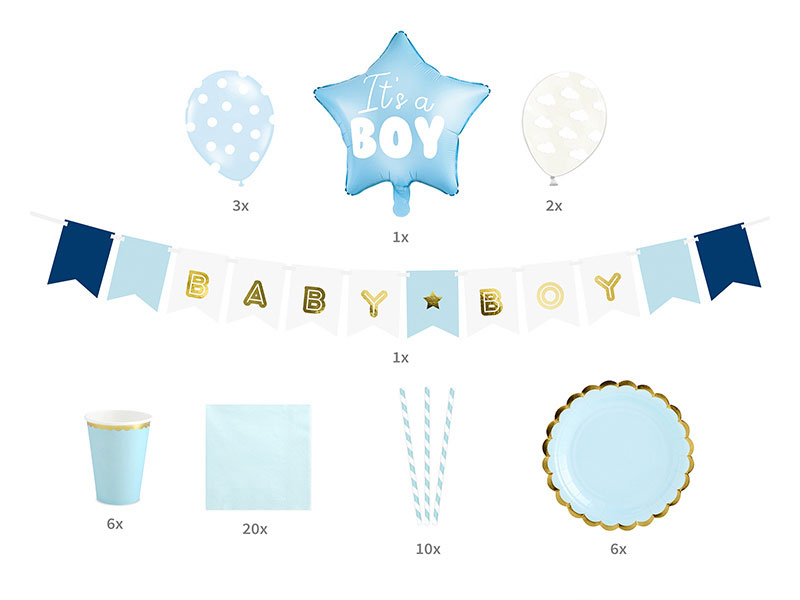 Babyparty Set Its a Boy Baby Shower Dekoset Junge