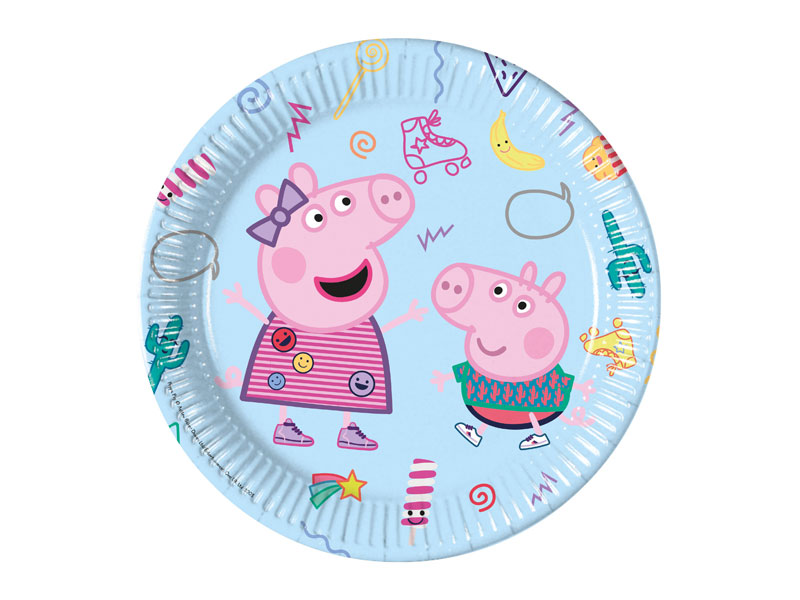 Pappteller Peppa Wutz Hellblau Partyteller