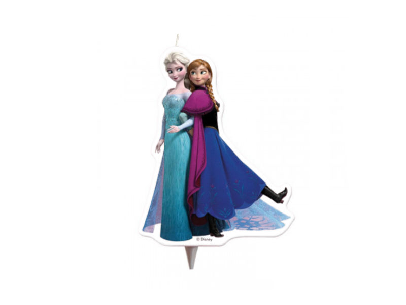 Geburtstagskerze auf der Elsa und Anna aus Frozen zu sehen sind