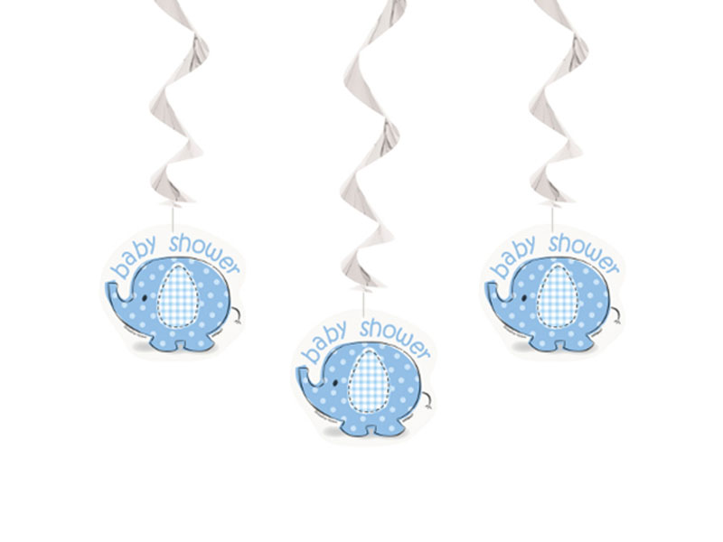 Dekospiralen Babyparty Elefant blau Baby Shower