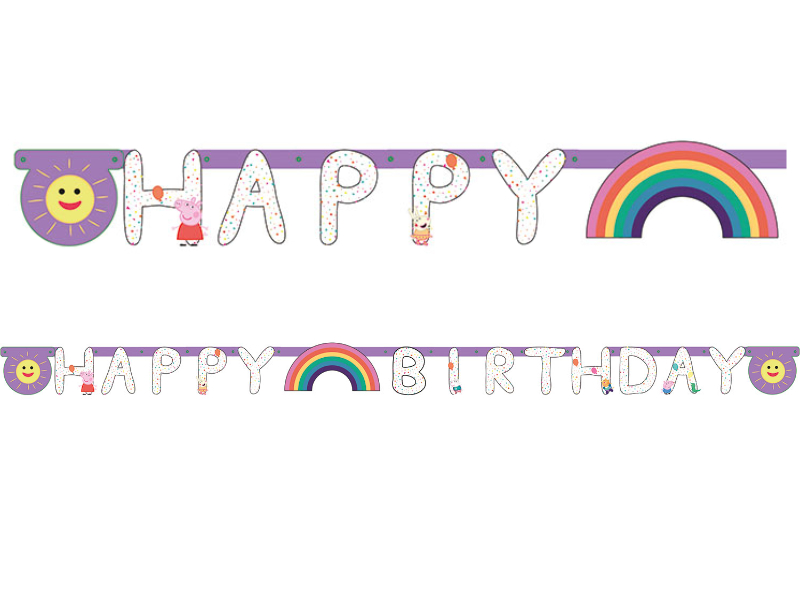 Buchstabenkette Peppa Wutz Happy Birthday Girlande