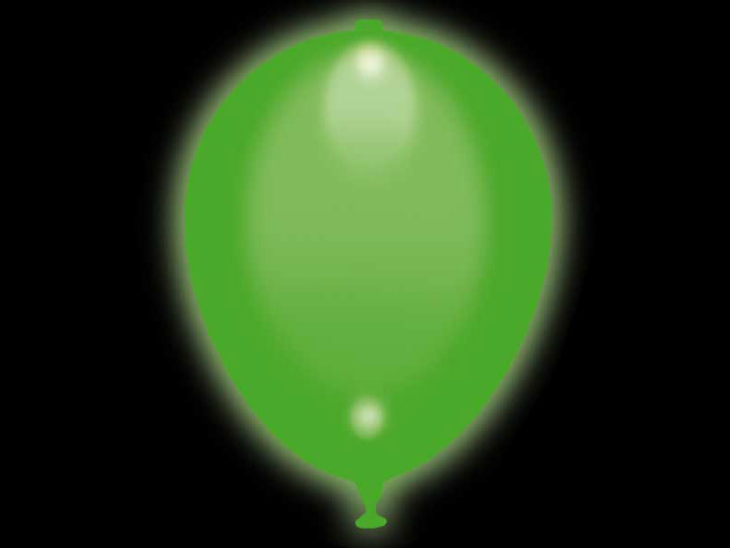 LED Luftballons grün 5 Stk.