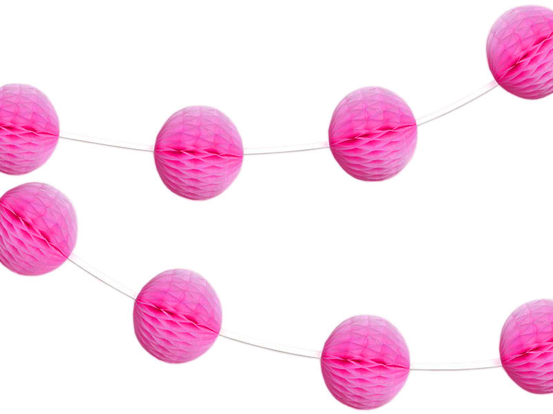 Wabenball Girlande pink