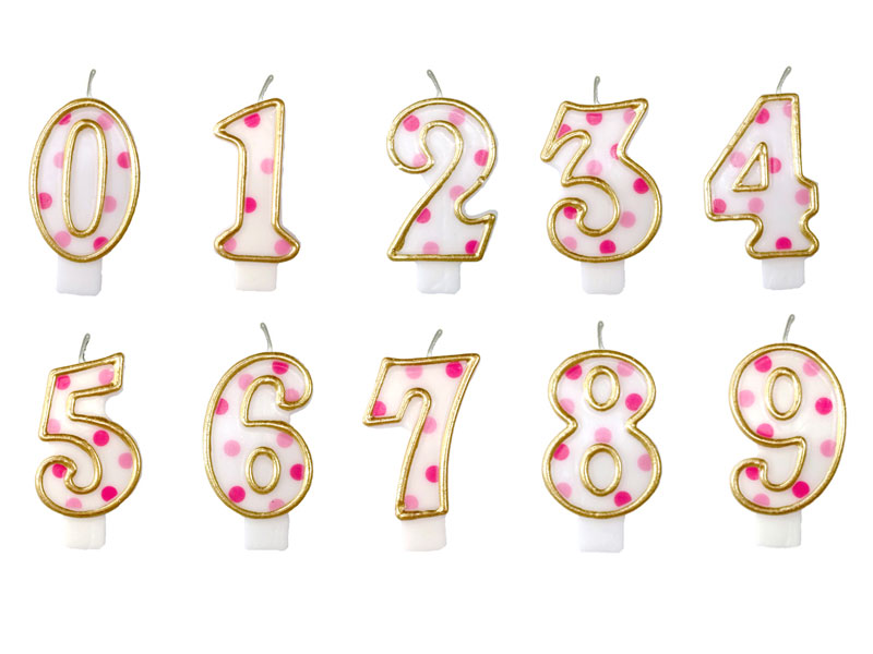 Zahlenkerzen rosa Kerzen in Zahlenform