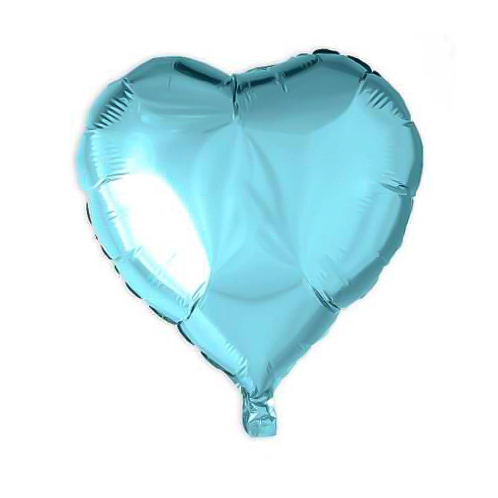 Folieballon Herz in hellblau, 35 cm, lose